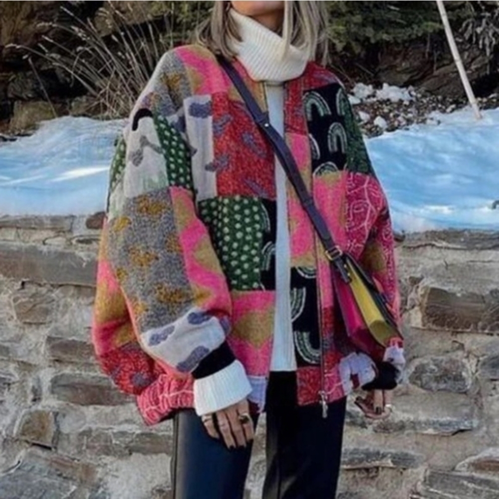 Multicolor Soft Bomber Jacket - Picture 2 of 10